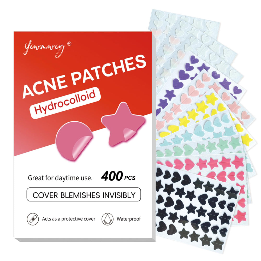 YIWMWIY bright shimmer patches 400-count pack cover blemishes while absorbing surface oils.