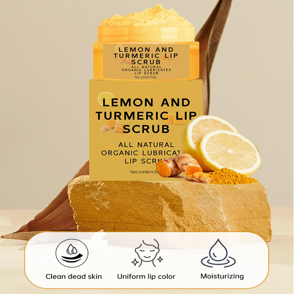 YJLYQF natural-lemon-turmeric formula supports gentle plant-based lip care.