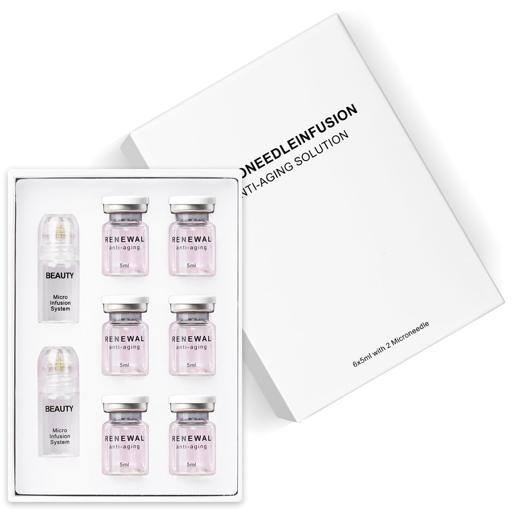 YJOO micro infusion system applied to face, neck, and lips for smoother skin