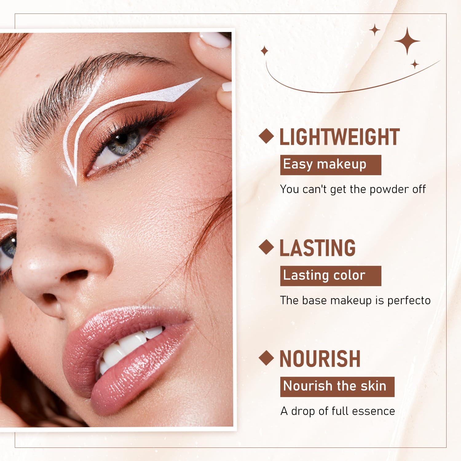 Contour application on the cheekbone with the foundation stick