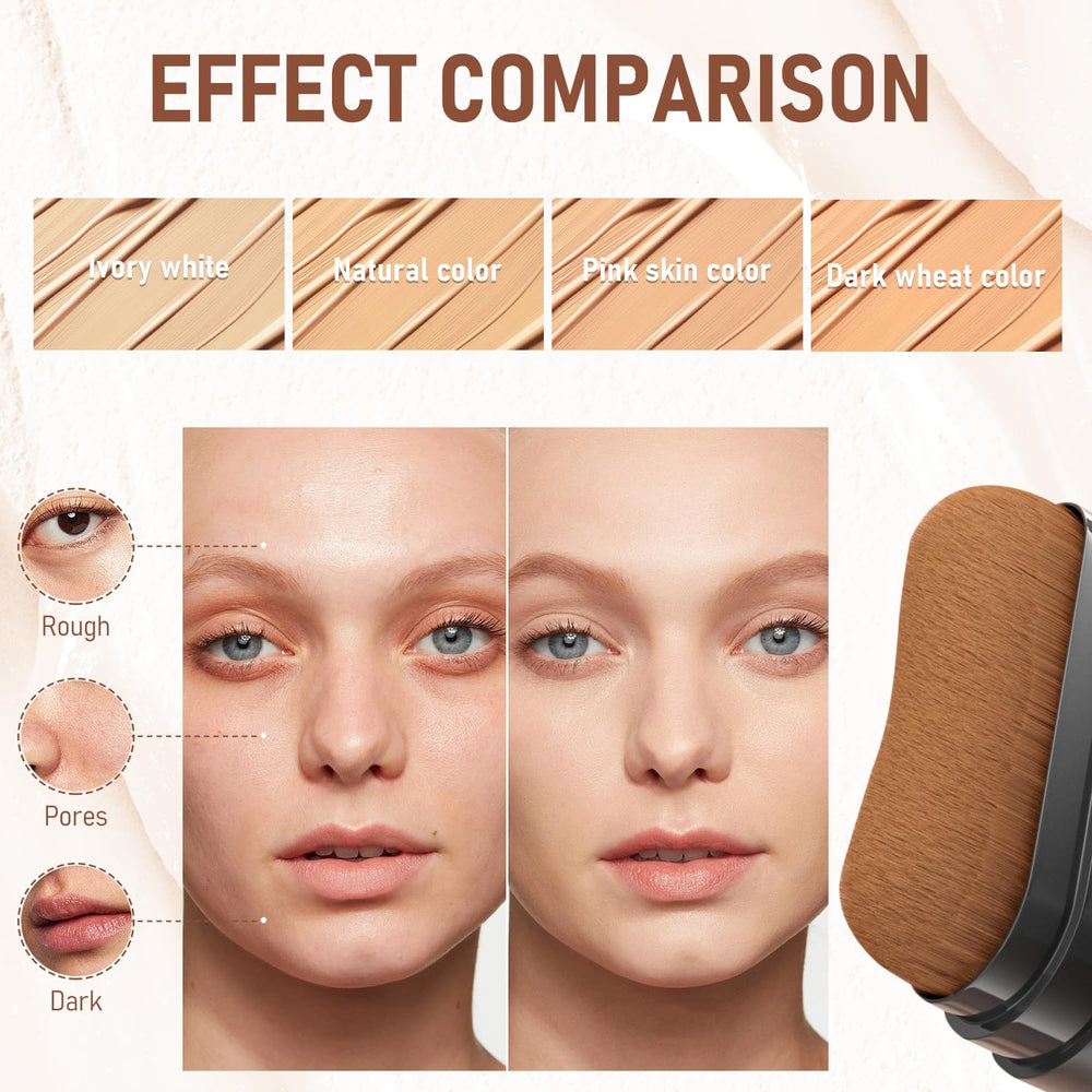 Close-up of the YJW foundation texture showing a silky glide