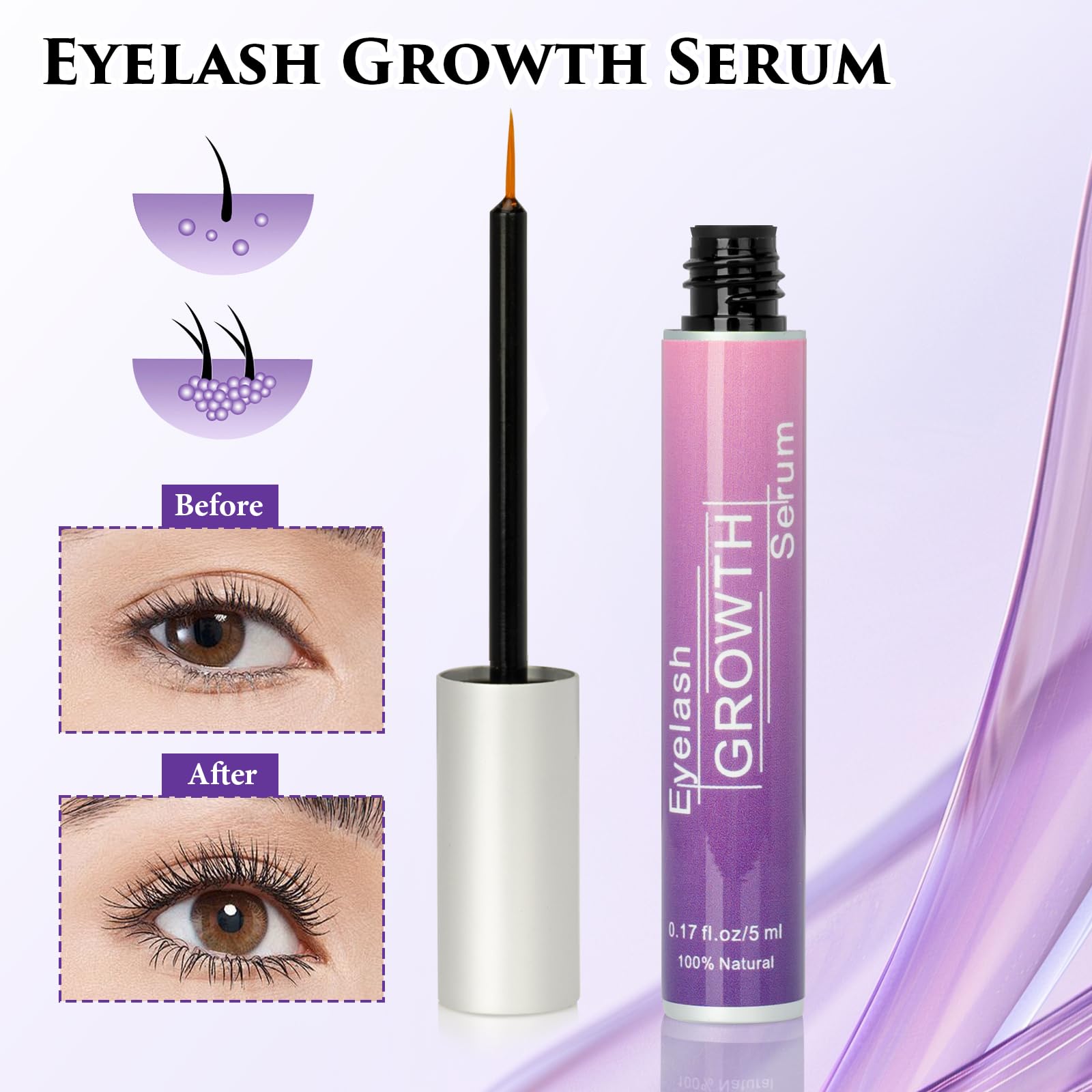 Ykimoe serum showcases 18 plant extracts for lash and brow vitality.