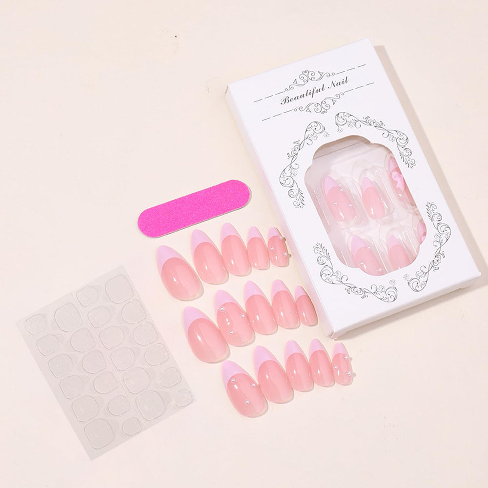 YKZFUI 24Pcs coffin shape nails set for versatile styling