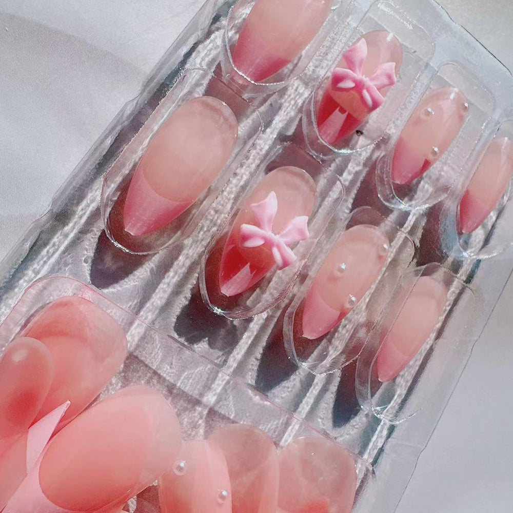 YKZFUI 24Pcs easy apply nails kit for quick DIY manicures