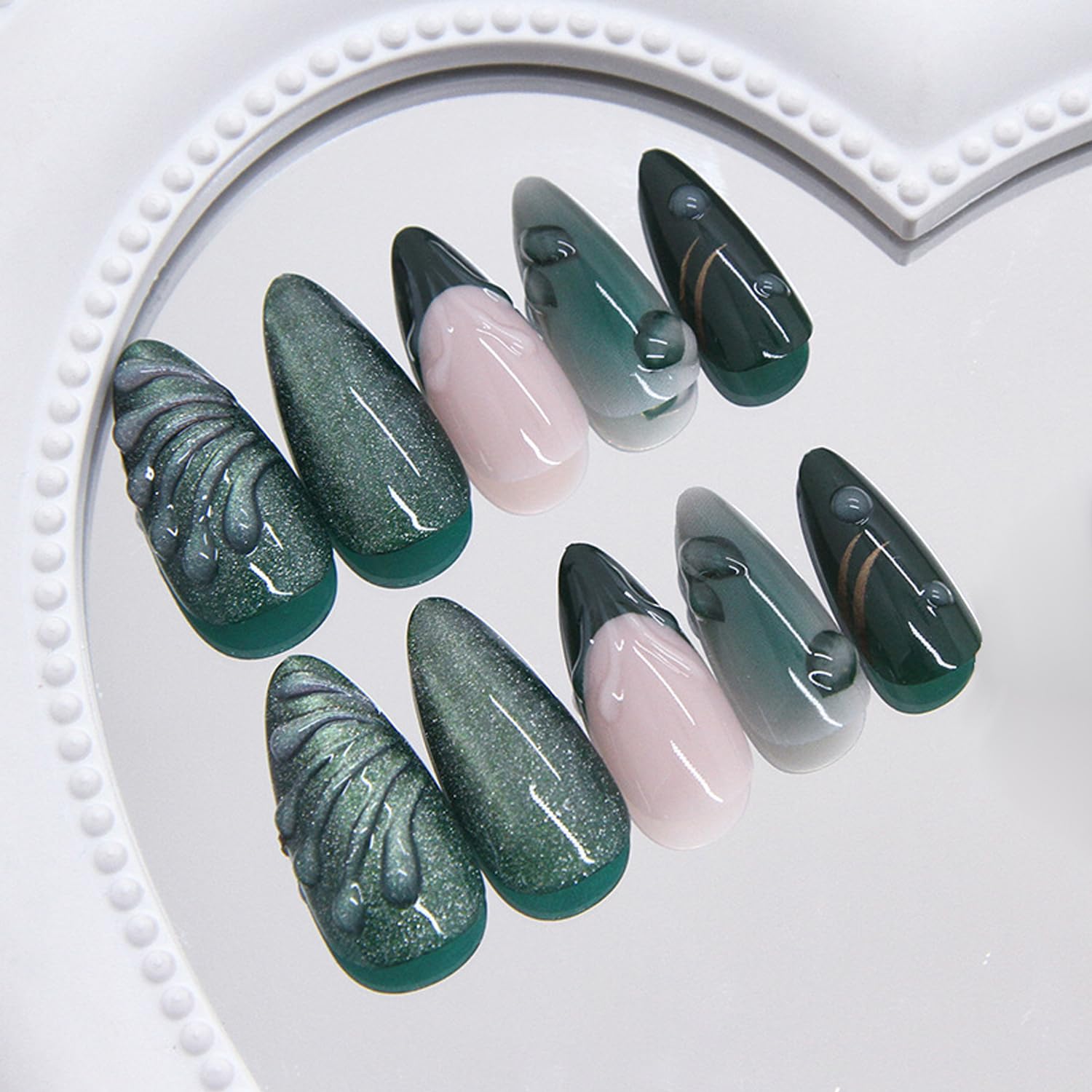 YKZFUI glossy full-cover nails for quick salon-like results