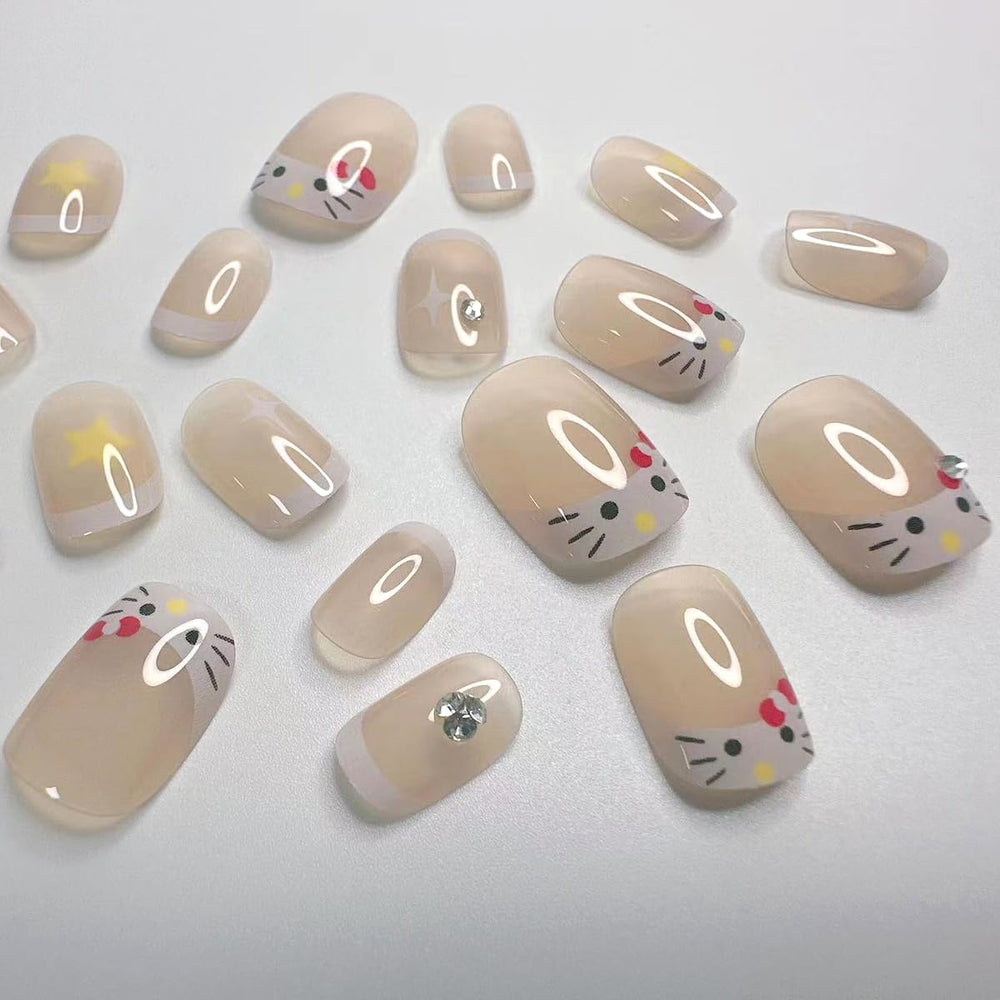 YKZFUI white short square nail tips ideal for clean minimalist nail art