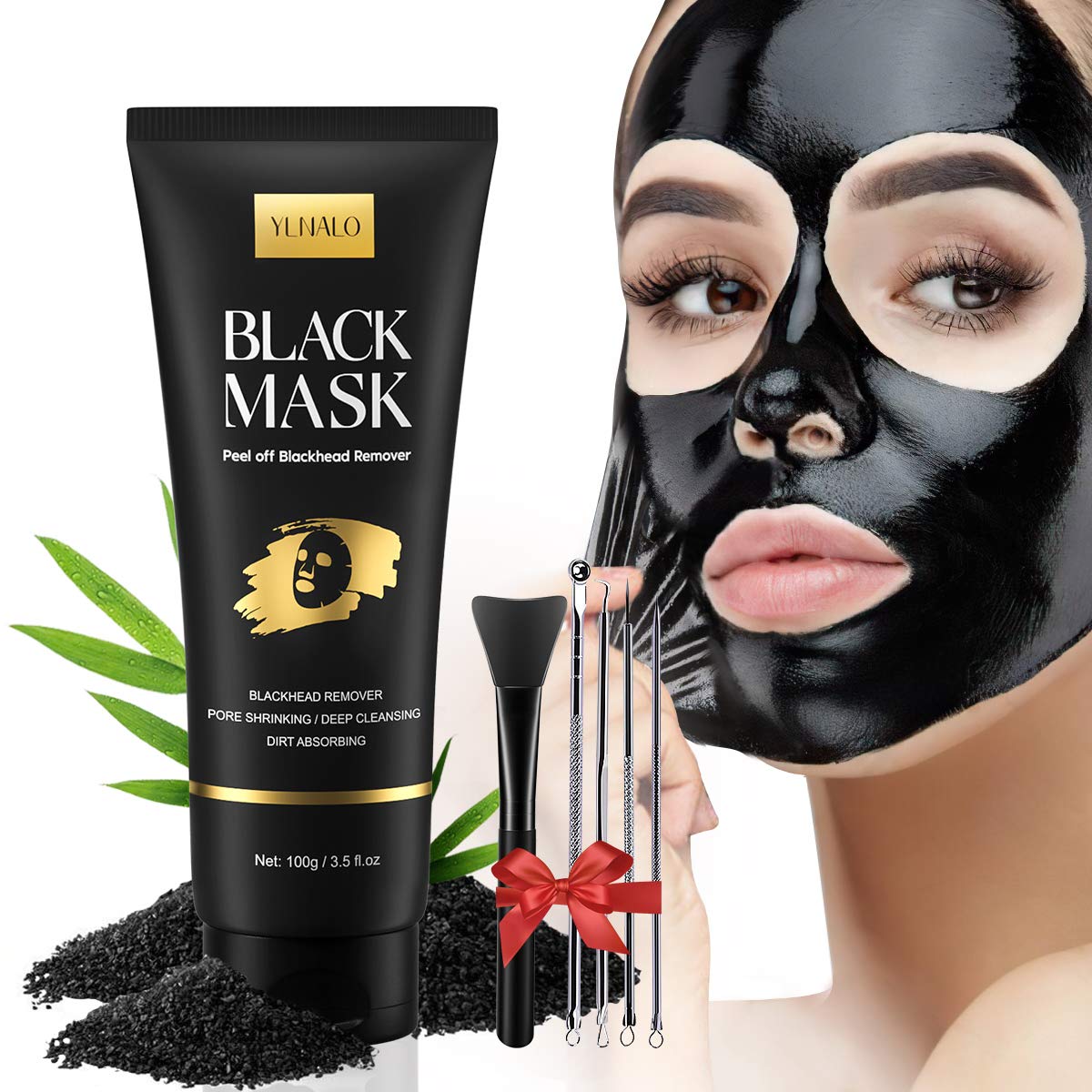 YLNALO Charcoal Mask application shows pore cleansing for a fresh look.