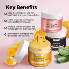 YLNALO Dead Sea mud mask jar purifying pores for a smoother complexion.