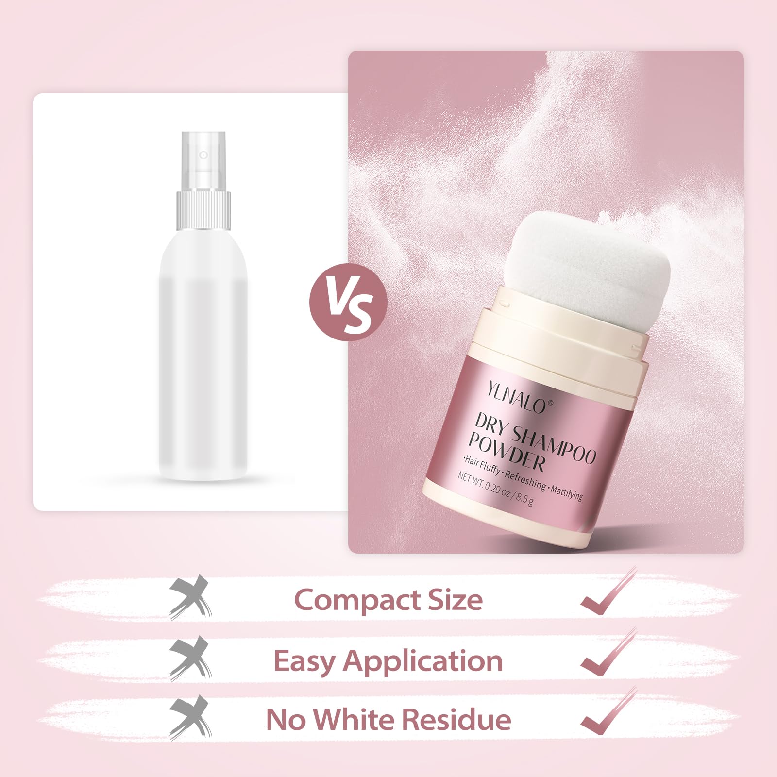 YLNALO dry shampoo powder non-aerosol design leaves no residue