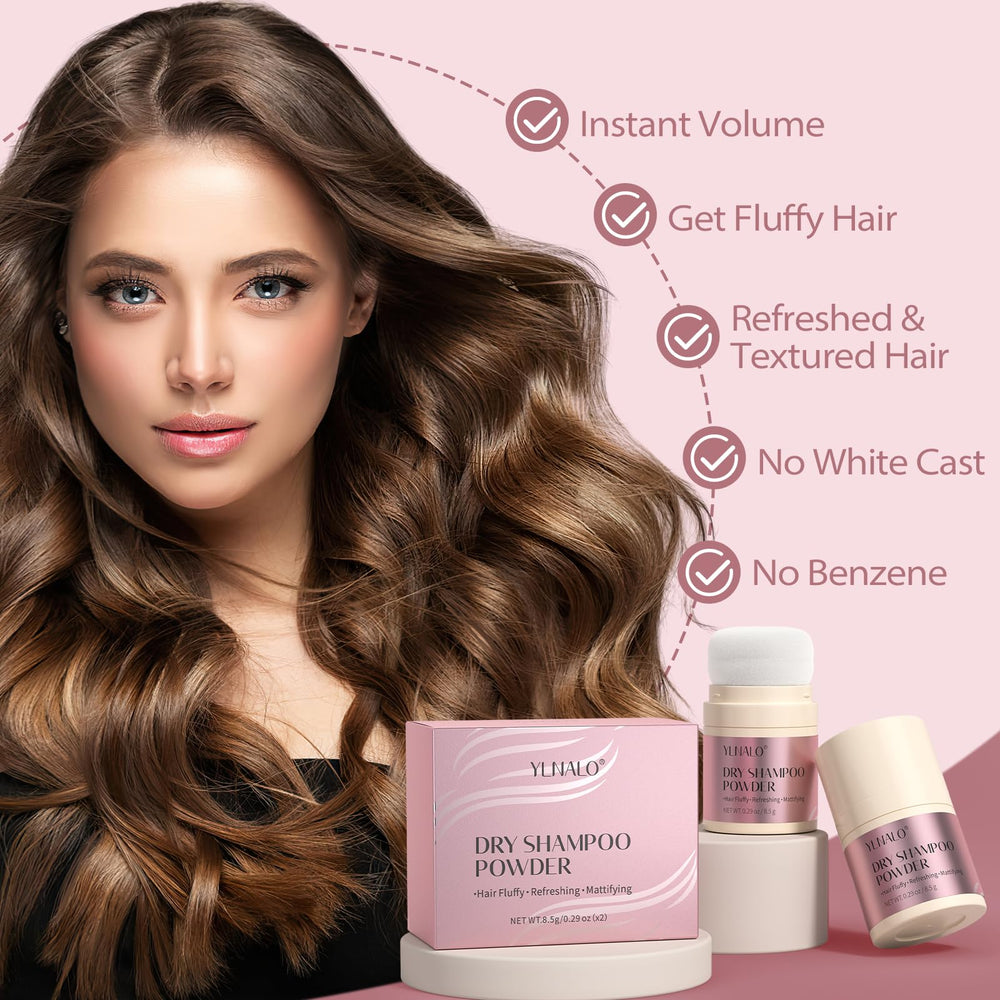 YLNALO dry shampoo powder absorbs oil and odors for longer lift
