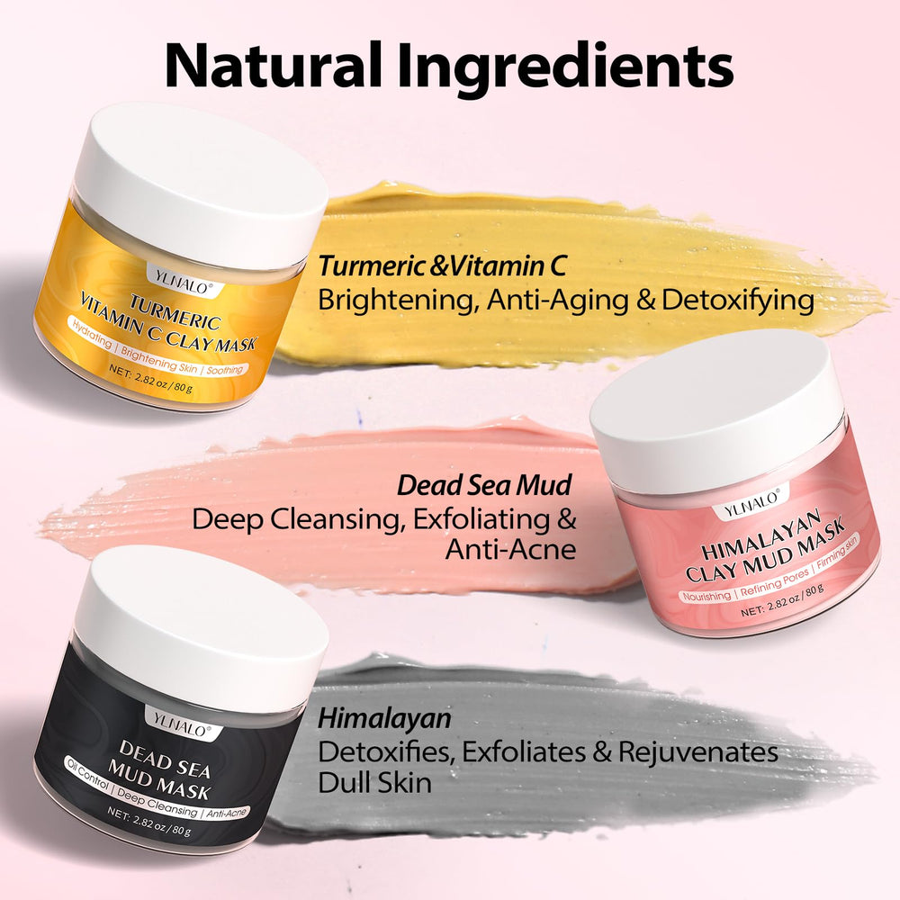 YLNALO Himalayan mud clay mask jar detoxifies and exfoliates for brighter skin.