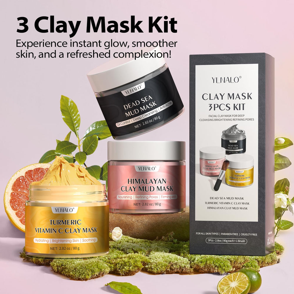 YLNALO spa-at-home experience with clay masks set.