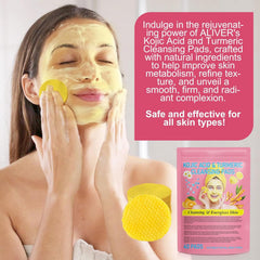 YLXYZUAD turmeric kojic acid pad soaked in gentle foam for cleansing.