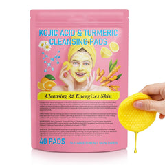 YLXYZUAD turmeric kojic acid cleansing pads packaging for daily exfoliation and skin refreshment.