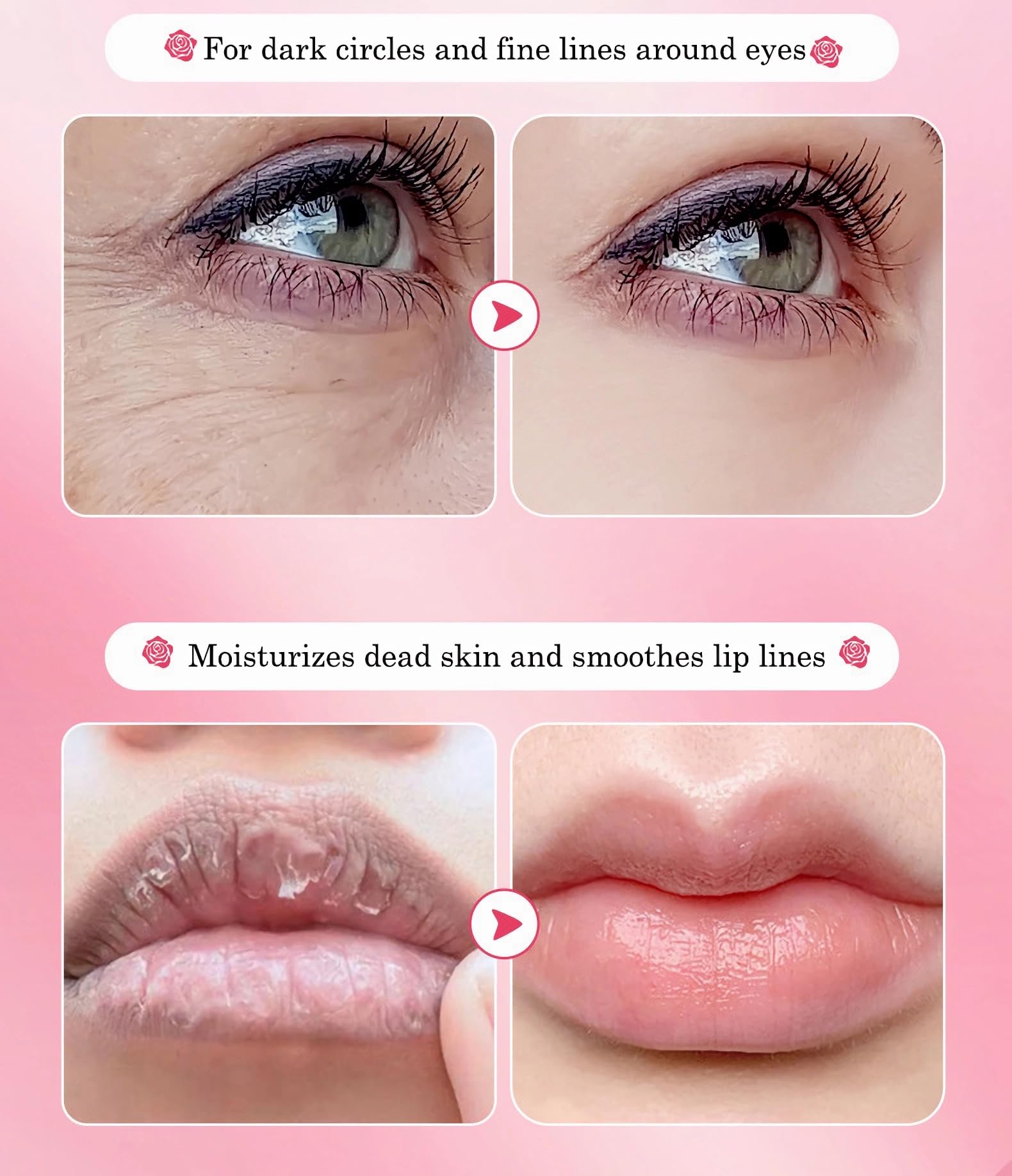 YMEYFAN Rose Pink Lip Mask in use for refreshed lips.