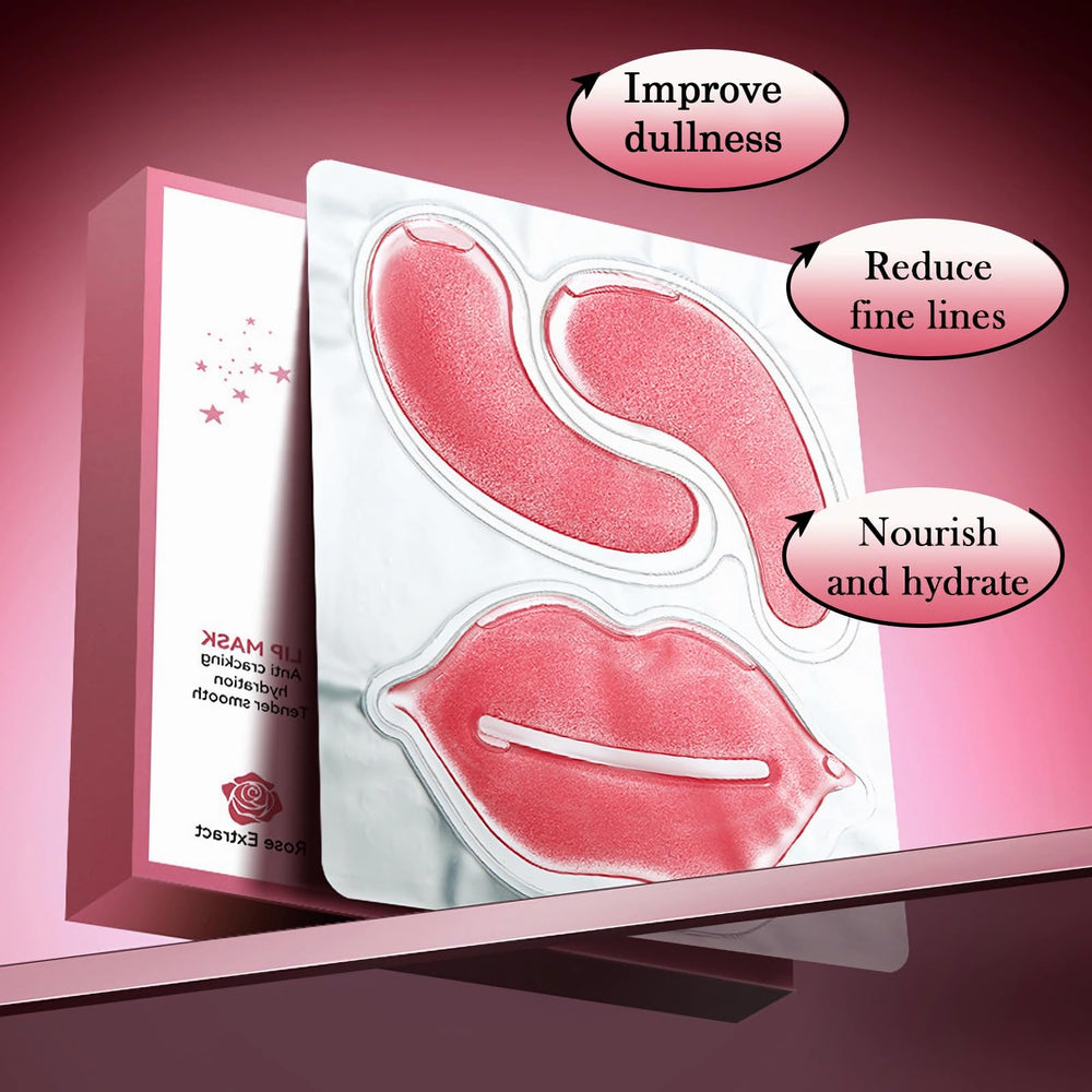 YMEYFAN Rose Pink Lip Mask applied on lips after cleansing ritual.