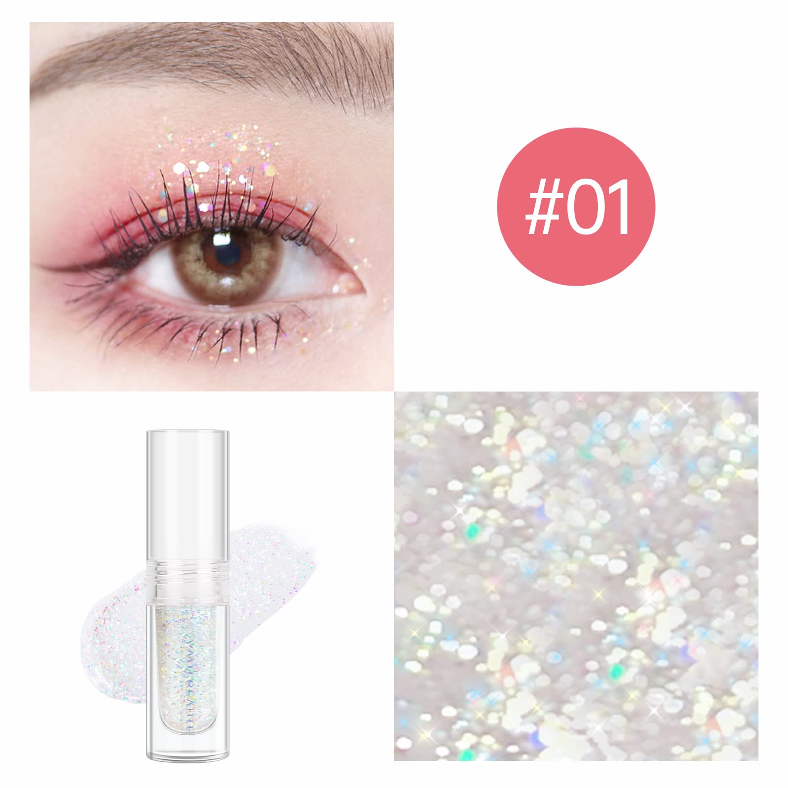 YMH BEAUTE eyeliner application with glitter glue precision