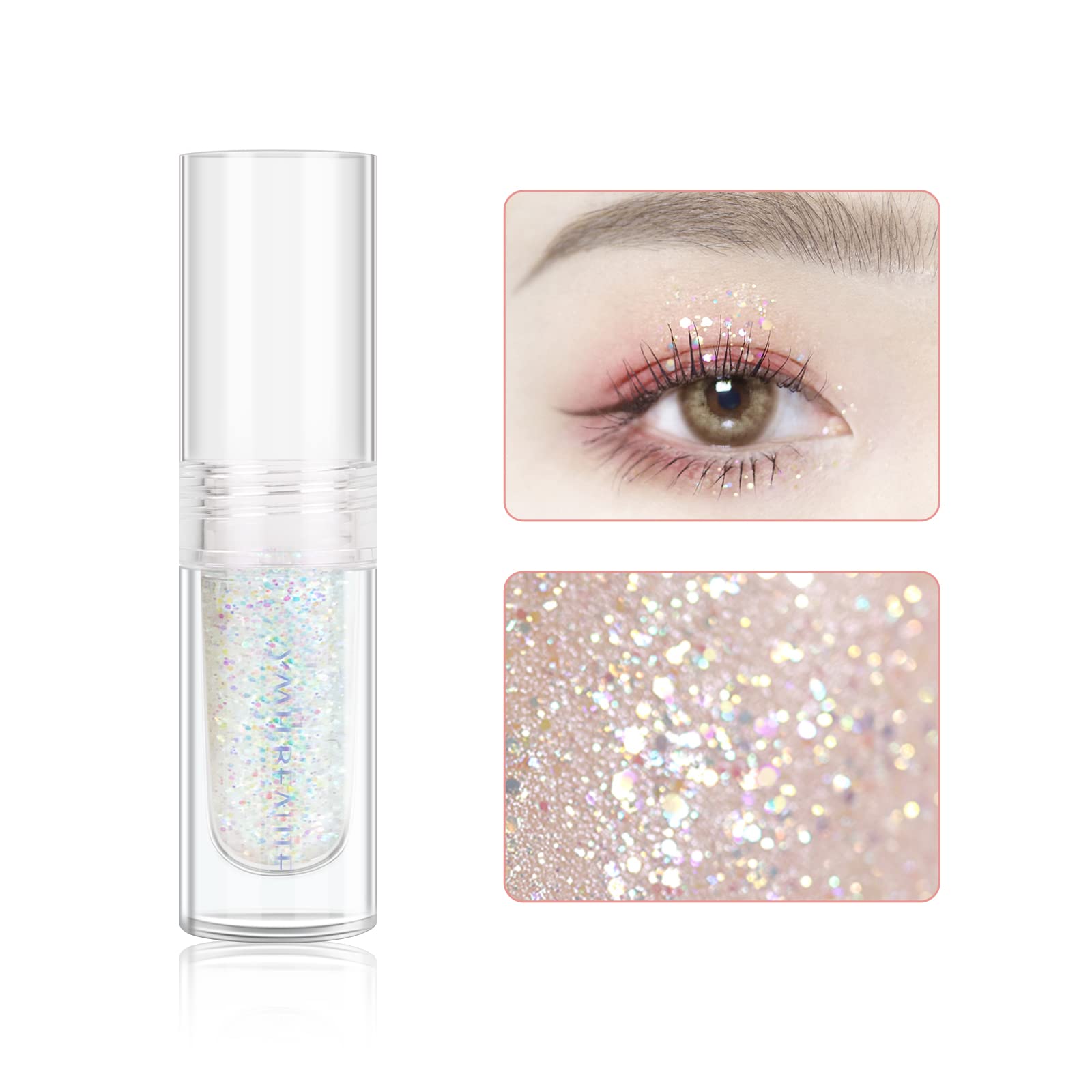 YMH BEAUTE liquid glitter eyeshadow light pink pearl creates soft glow