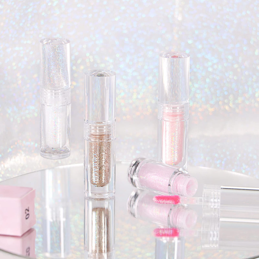 YMH BEAUTE glitter on lashes creates a twinkling fringe