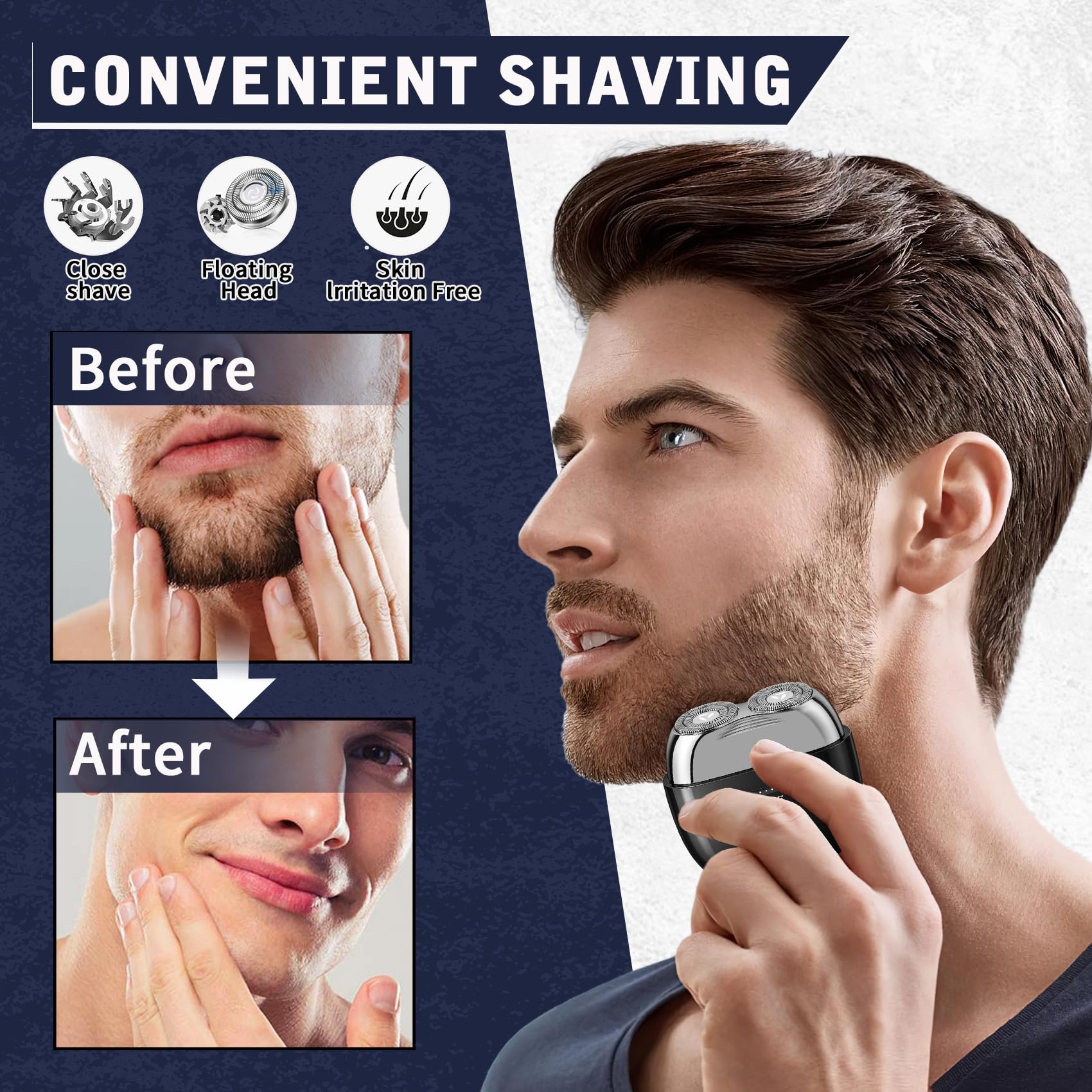 Ynipanda shaver travel lock and USB-C charging for on-the-go use.