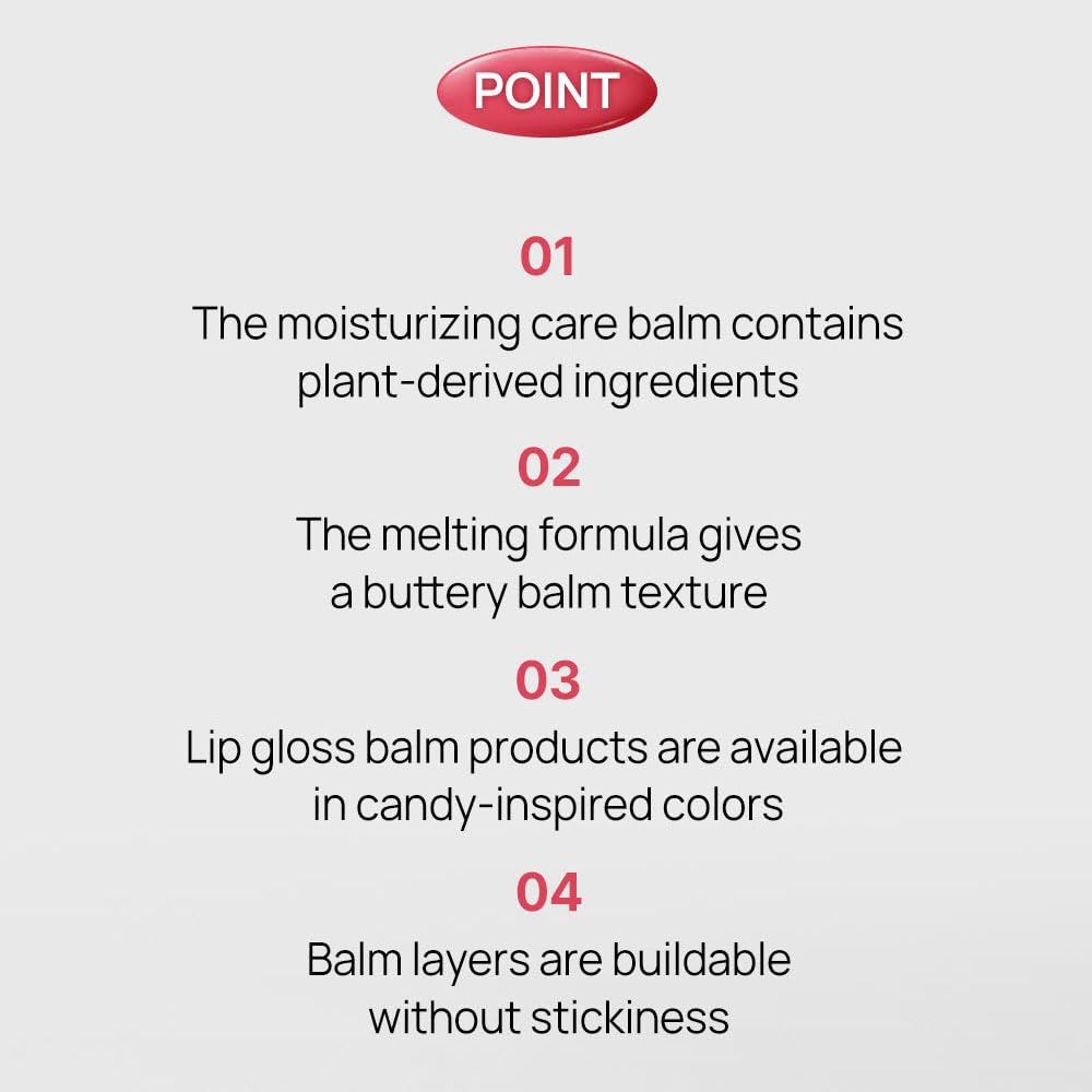 YNM Candy Gloss Balm close-up reveals buttery texture that melts on lips.