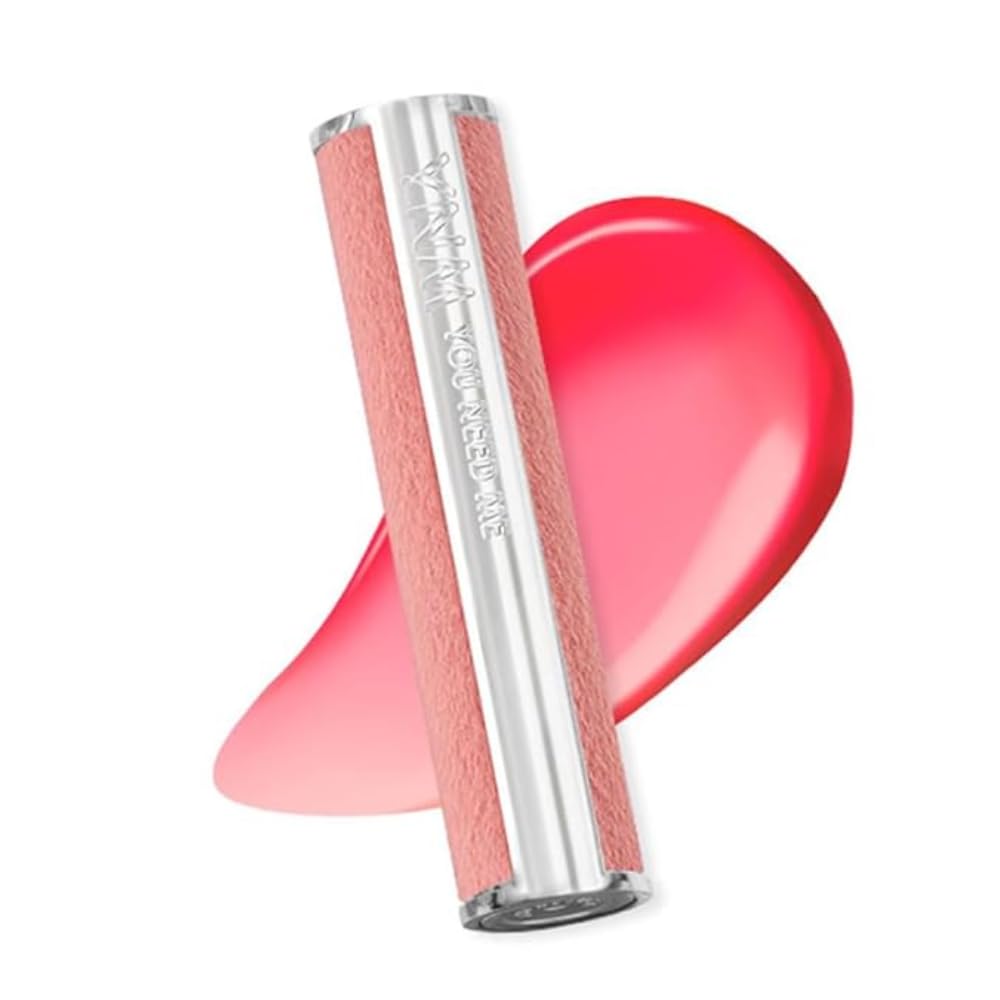 YNM Candy Gloss Balm Coral Moment tube shows glossy, buildable color