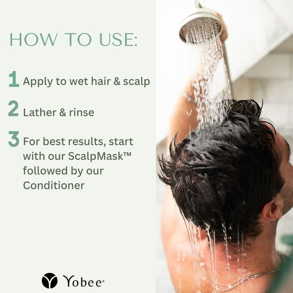 Yobee Probiotic Conditioner-dispense demonstrates simple post-shower detangling.