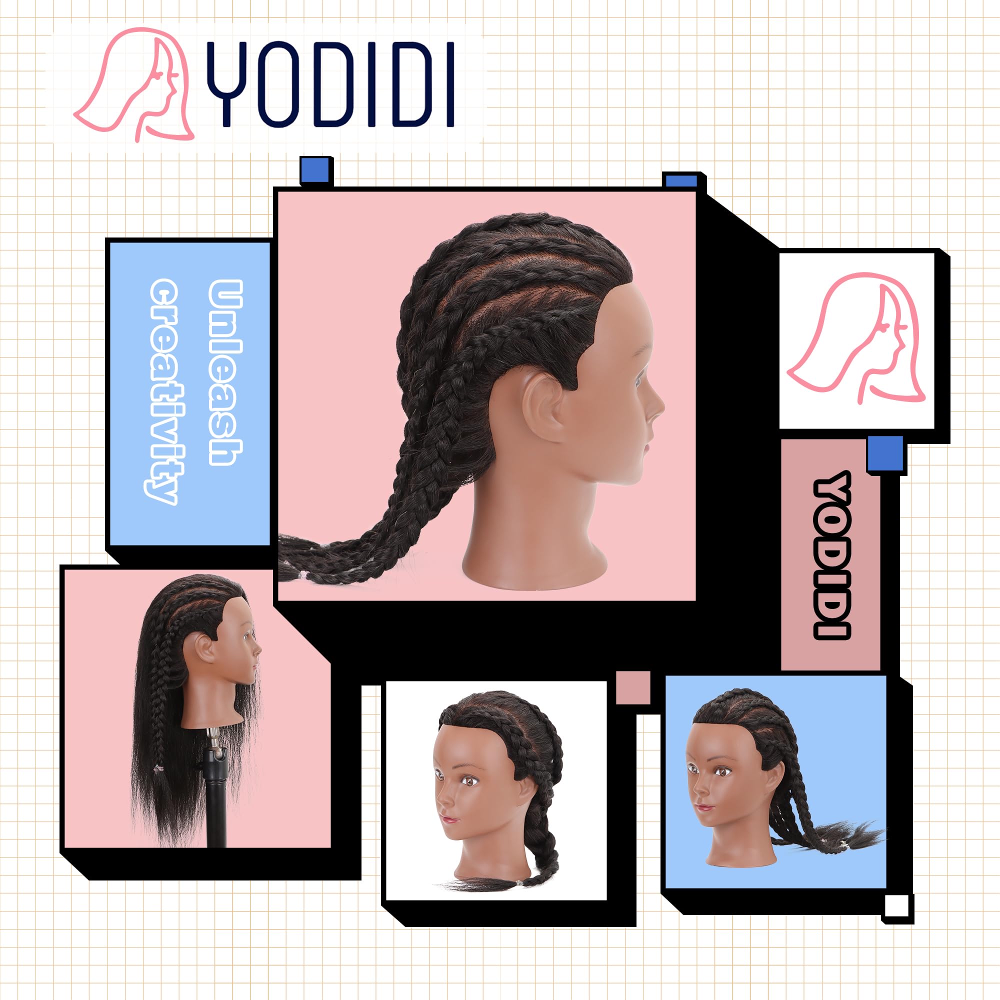 YODIDI educational mannequin head suitable for cosmetology classrooms.