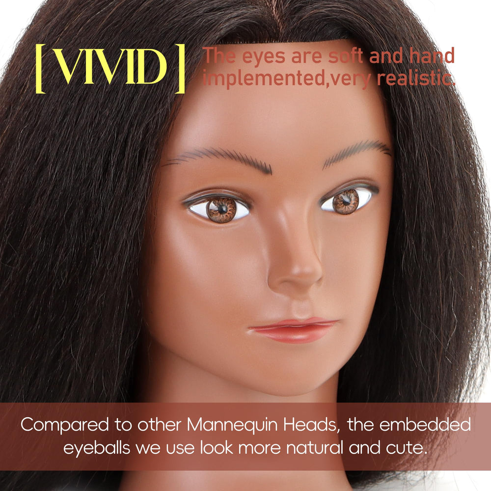 YODIDI mannequin head on table clamp stand for stable styling practice.