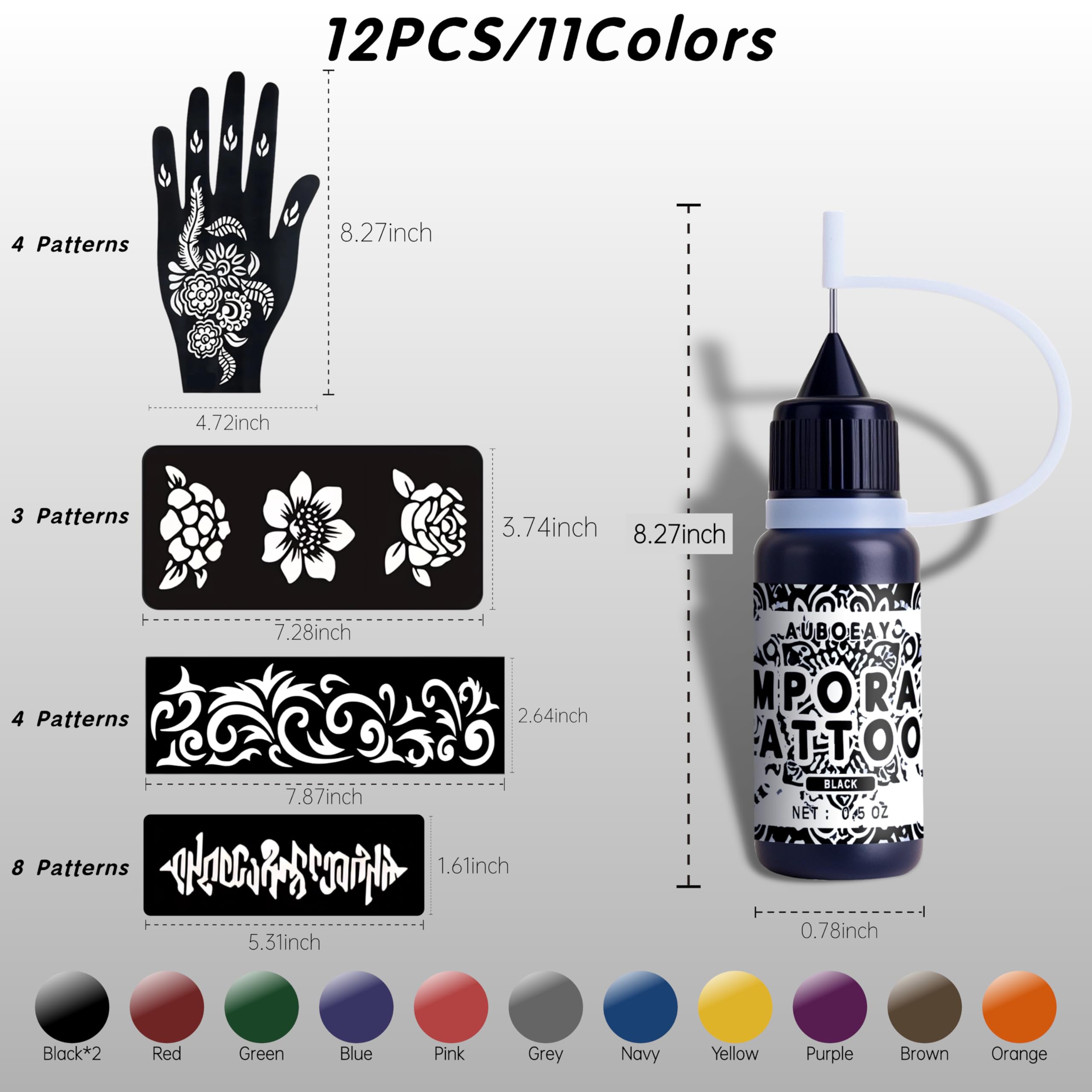 Colorful pigments for kid-friendly safe temporary tattoos by YOEALABY.