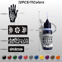 Colorful pigments for kid-friendly safe temporary tattoos by YOEALABY.