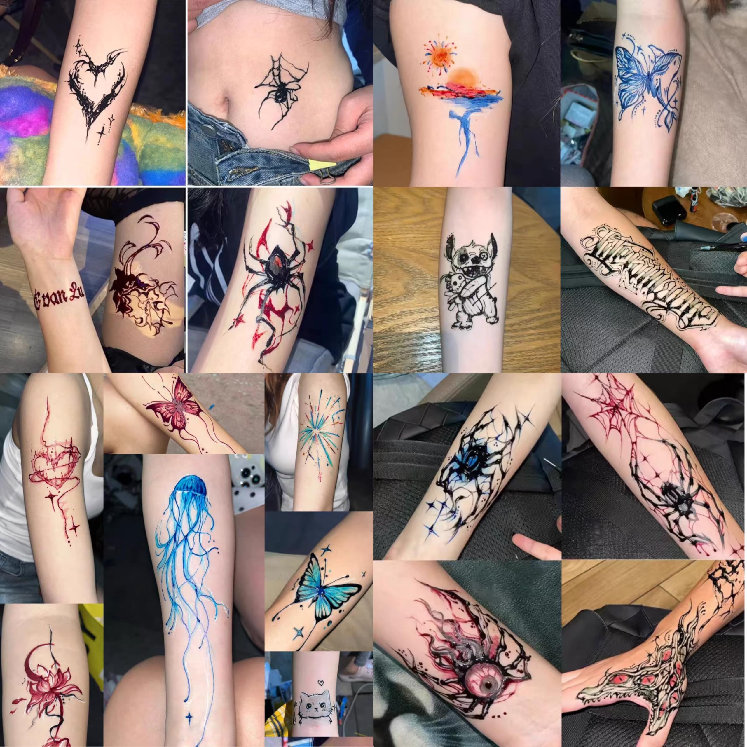 Ideas for fun party looks with YOEALABY temporary tattoos.