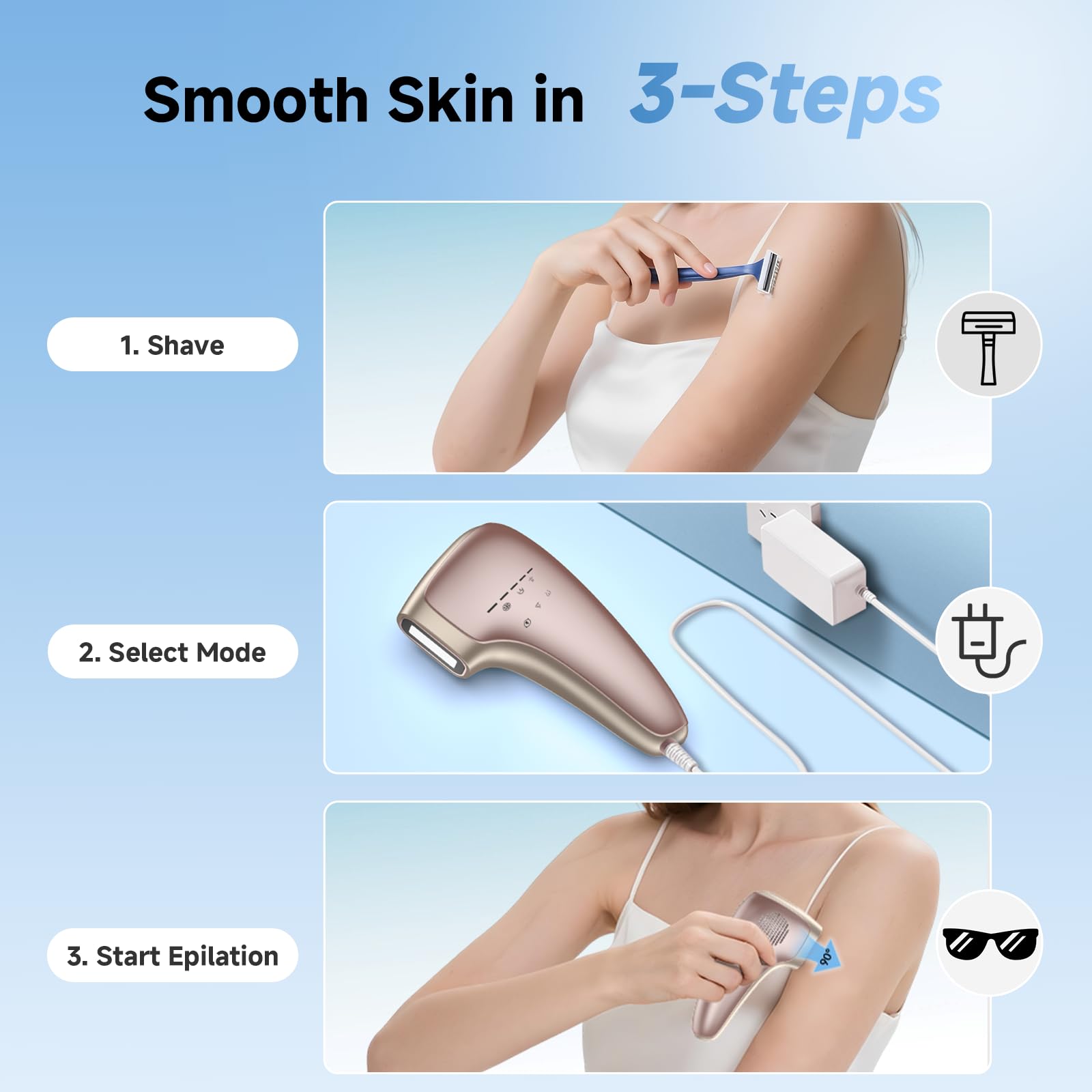 Yoeyou U7 IPL Device In Use: ergonomic grip for easy at-home sessions.