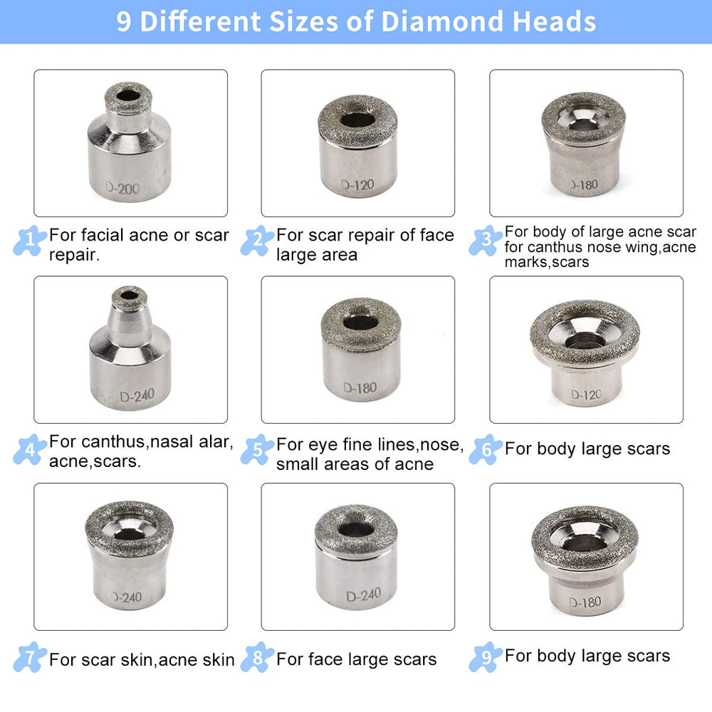 Yofuly diamond head for precise exfoliation on the face