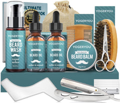 YogerYou Beard Kit with straight razor for precise grooming and a refined look