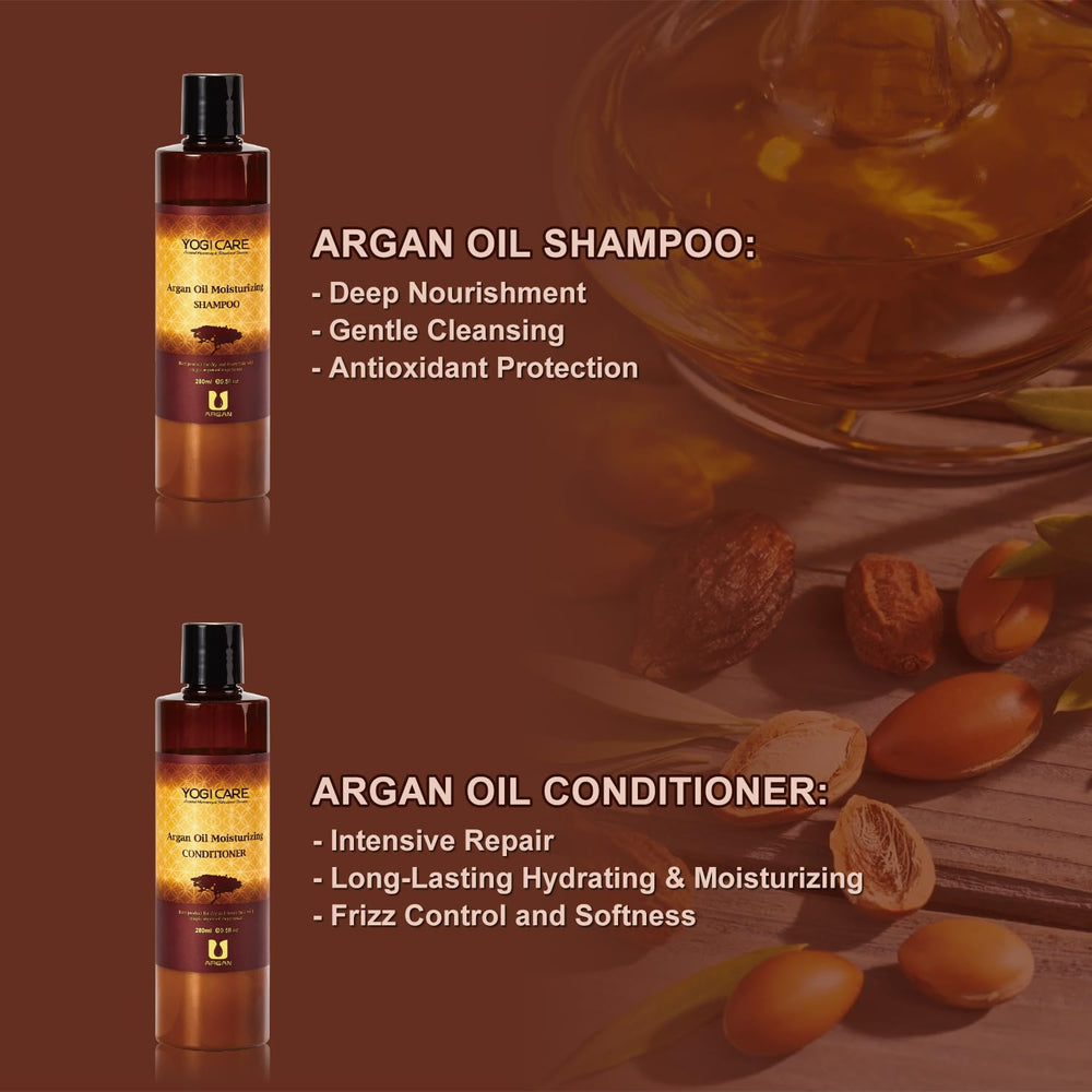 YOGI CARE argan oil conditioner tube designed for detangling and silky hair.