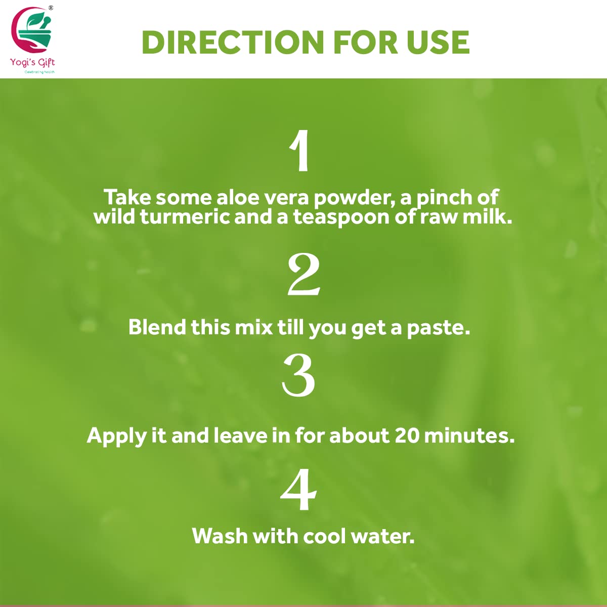 Aloe Vera Powder used in a daily face care routine
