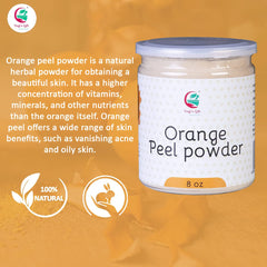 Yogi’s Gift orange peel powder applied as a mask for gentle exfoliation.