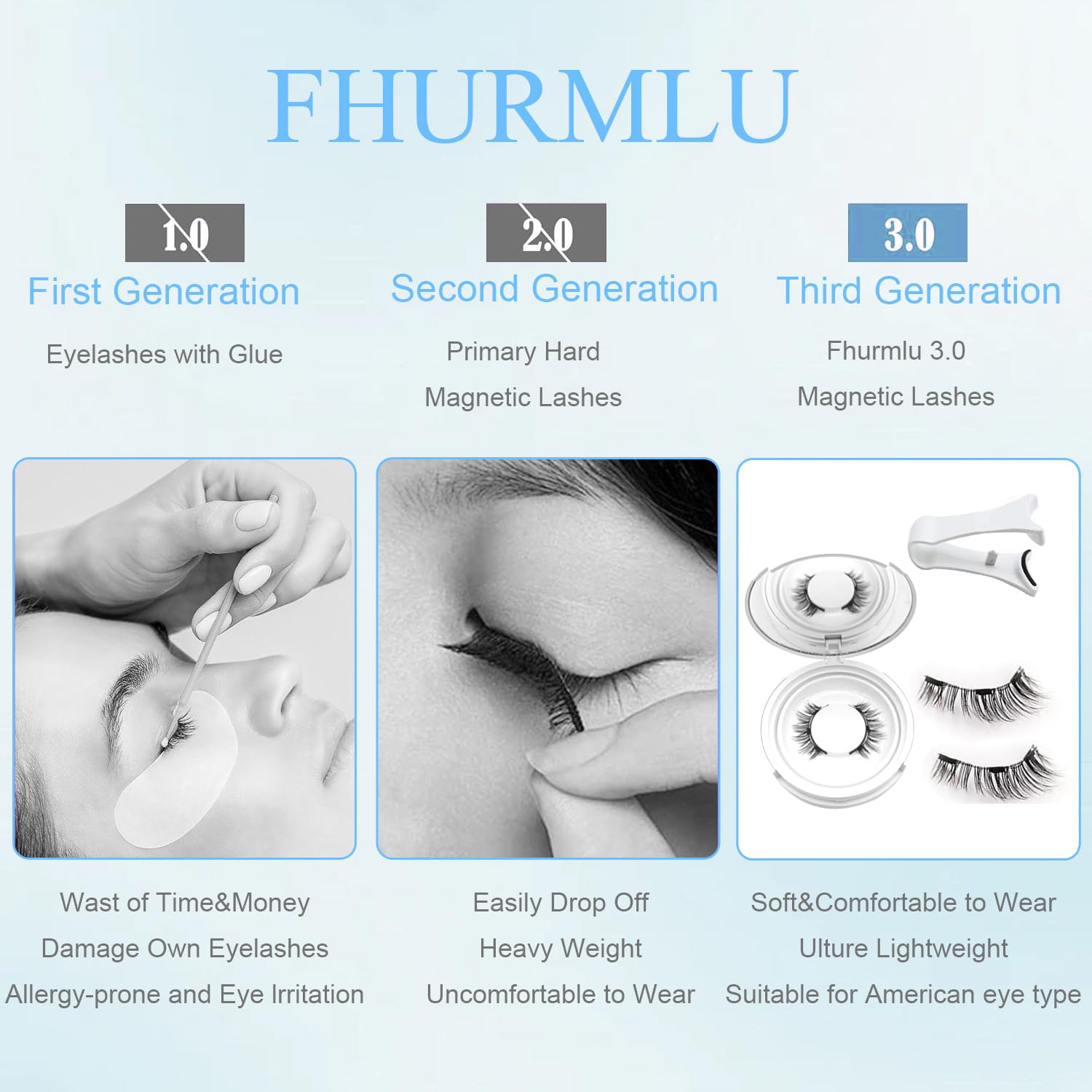 Yogkuse Hunnyfit magnetic eyelashes natural look on eye for everyday beauty