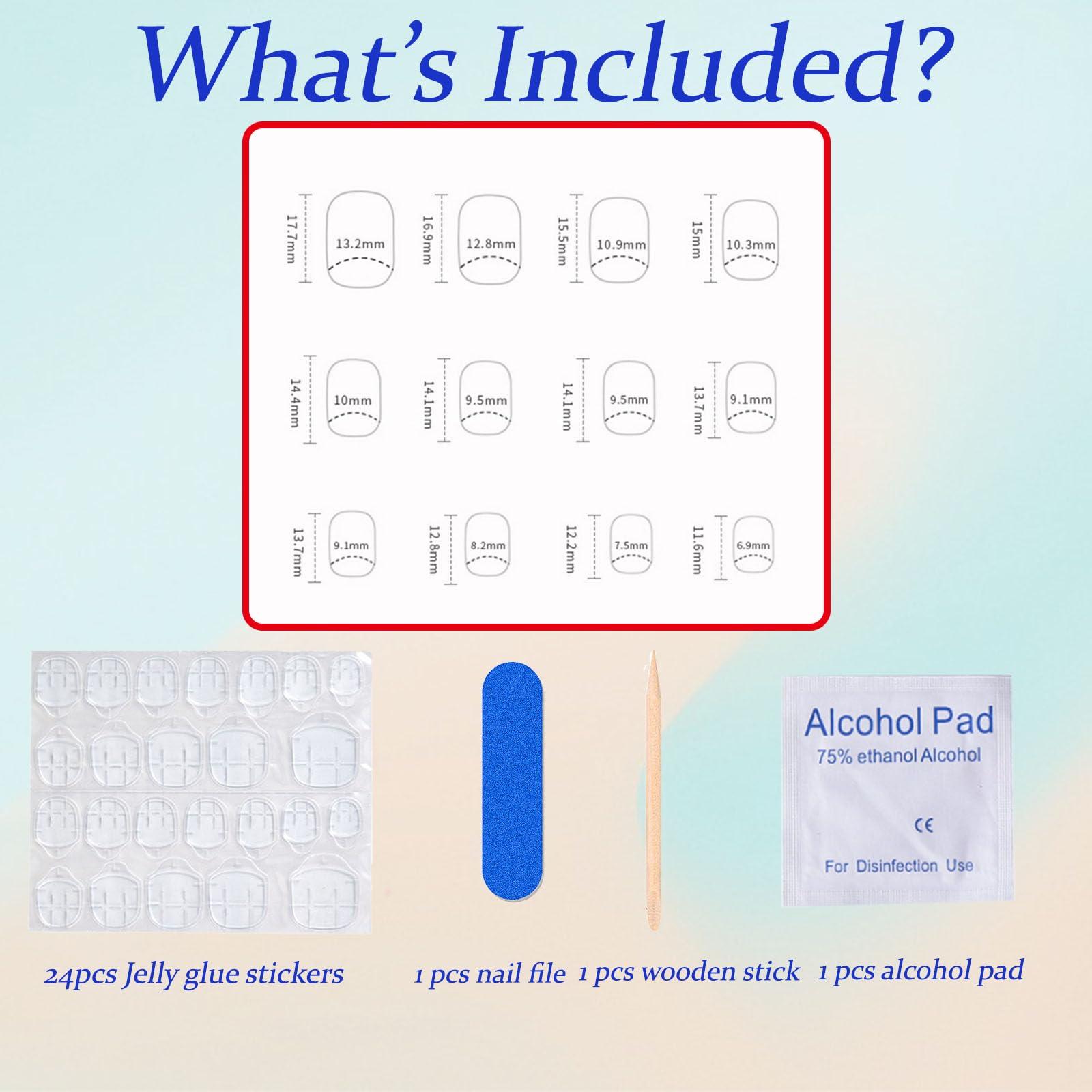 YOJIATOP included nail file and alcohol pad for prep