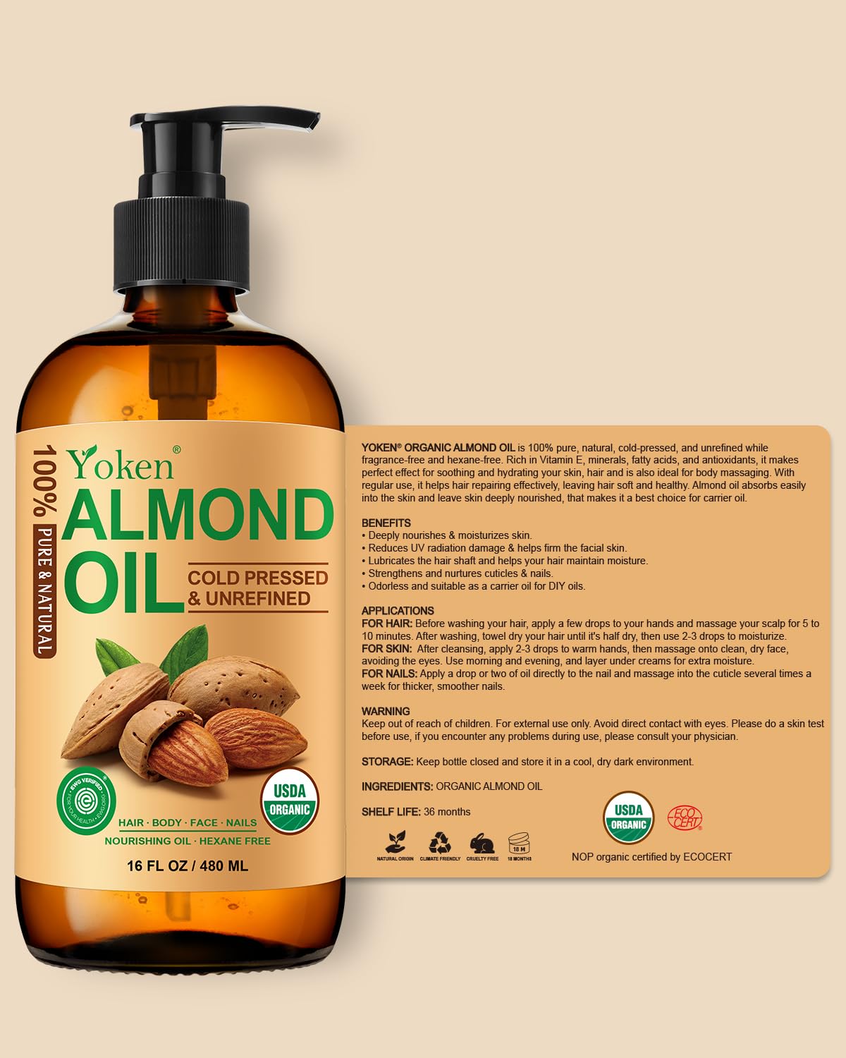 Yoken almond oil DIY-blend setup ready for essential oil blends.