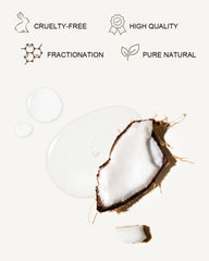 Yoken coconut oil for hair to tame frizz and add shine.