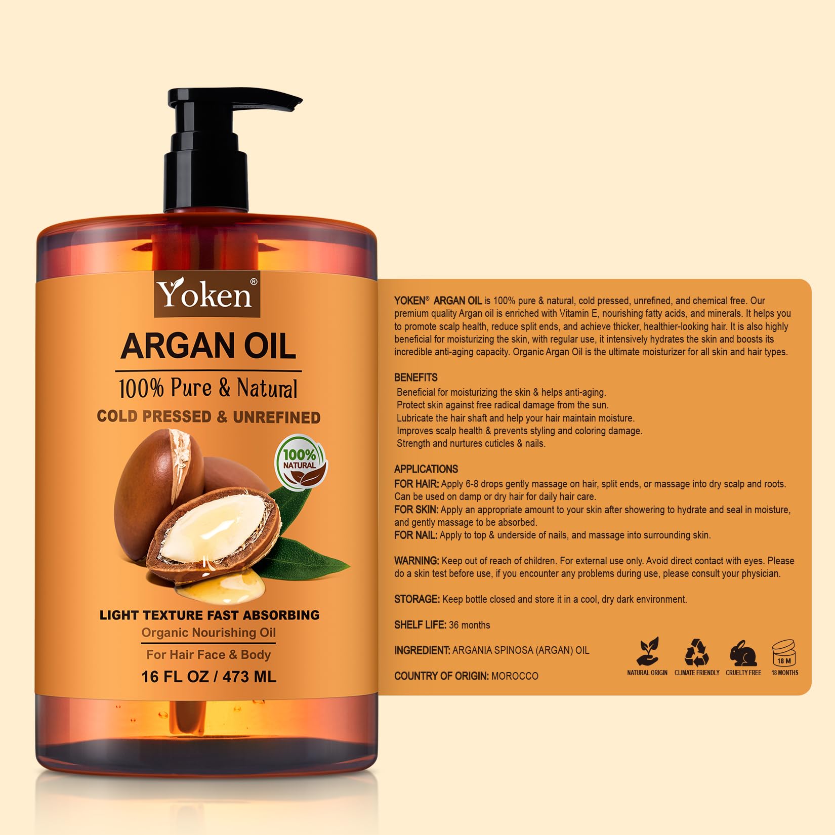 Yoken Pure Argan Oil origin from Morocco