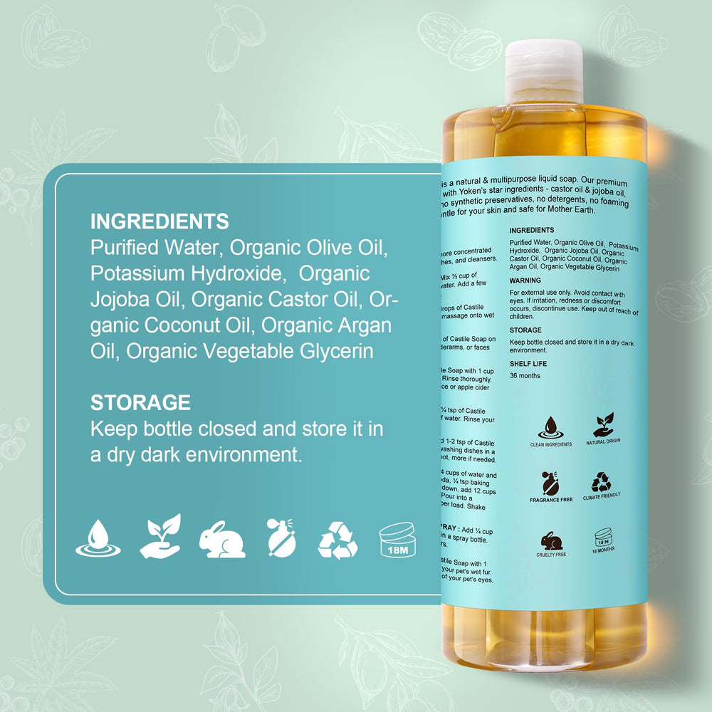 Yoken Castile Soap cleans baby items with mild formula for sensitive skin.