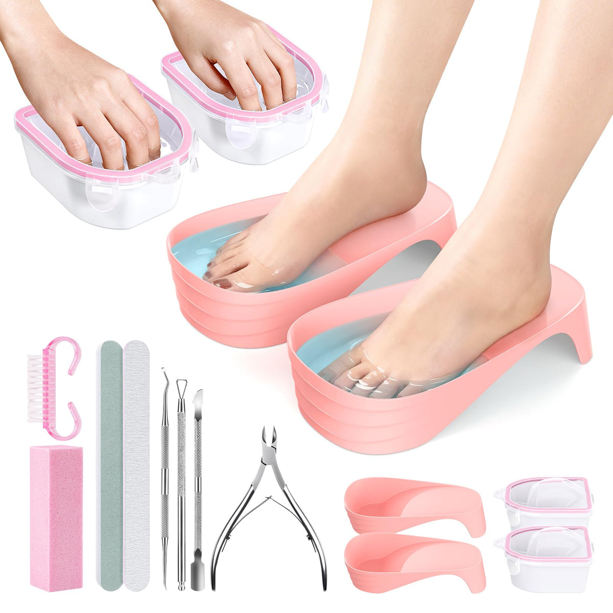 Yokilly hand nail soaking bowl pink for comfortable manicures at home