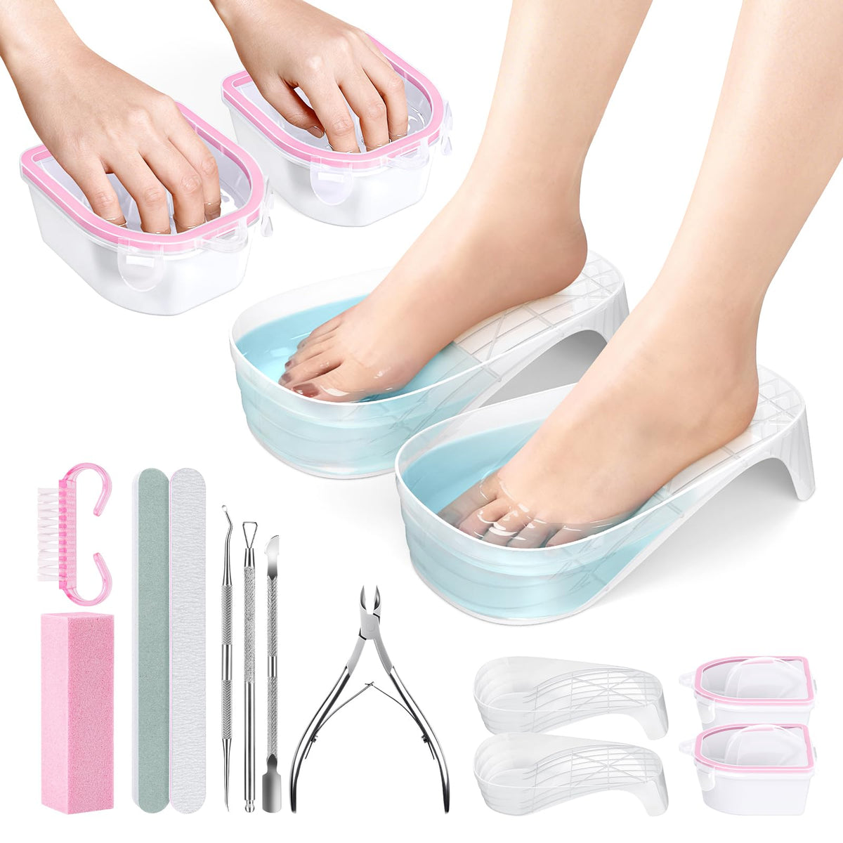 Yokilly hand-toe nail soaking bowl demonstrates ergonomic design for comfortable soaking