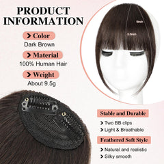 YOLIN clip-in bangs with temples integrated for a seamless, natural look.