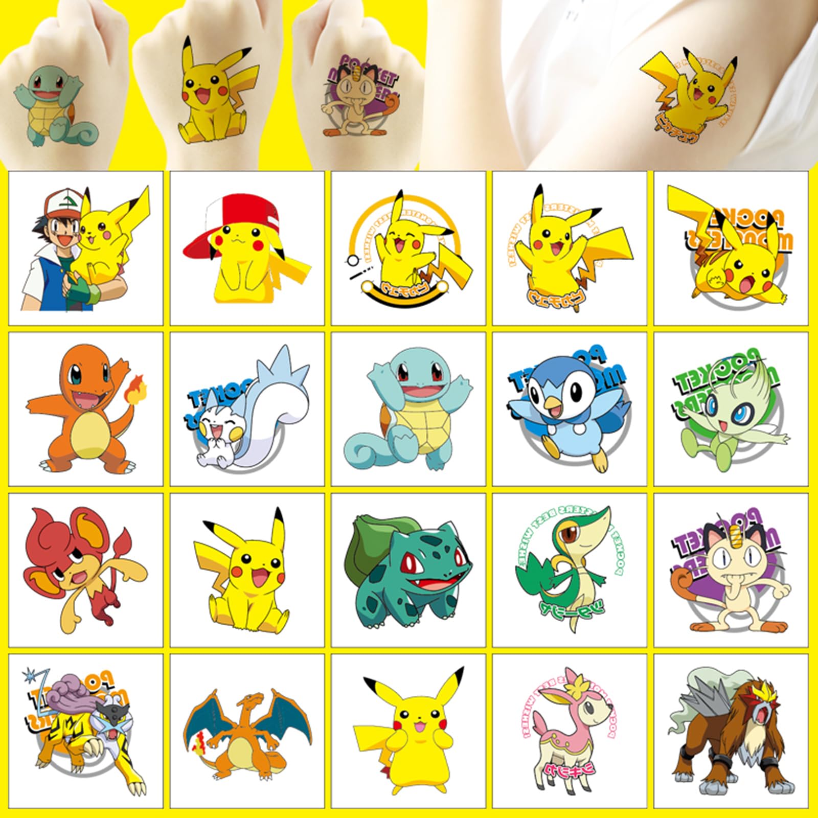 YONGAI cute monsters applied on arm for fun, waterproof wear.