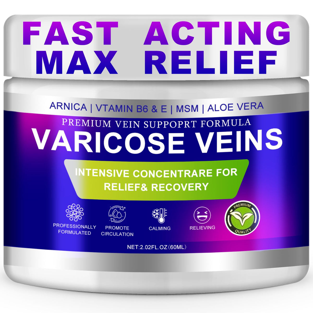 Yongsenina Varicose Veins Cream tube close-up; nourishes skin for smoother legs.