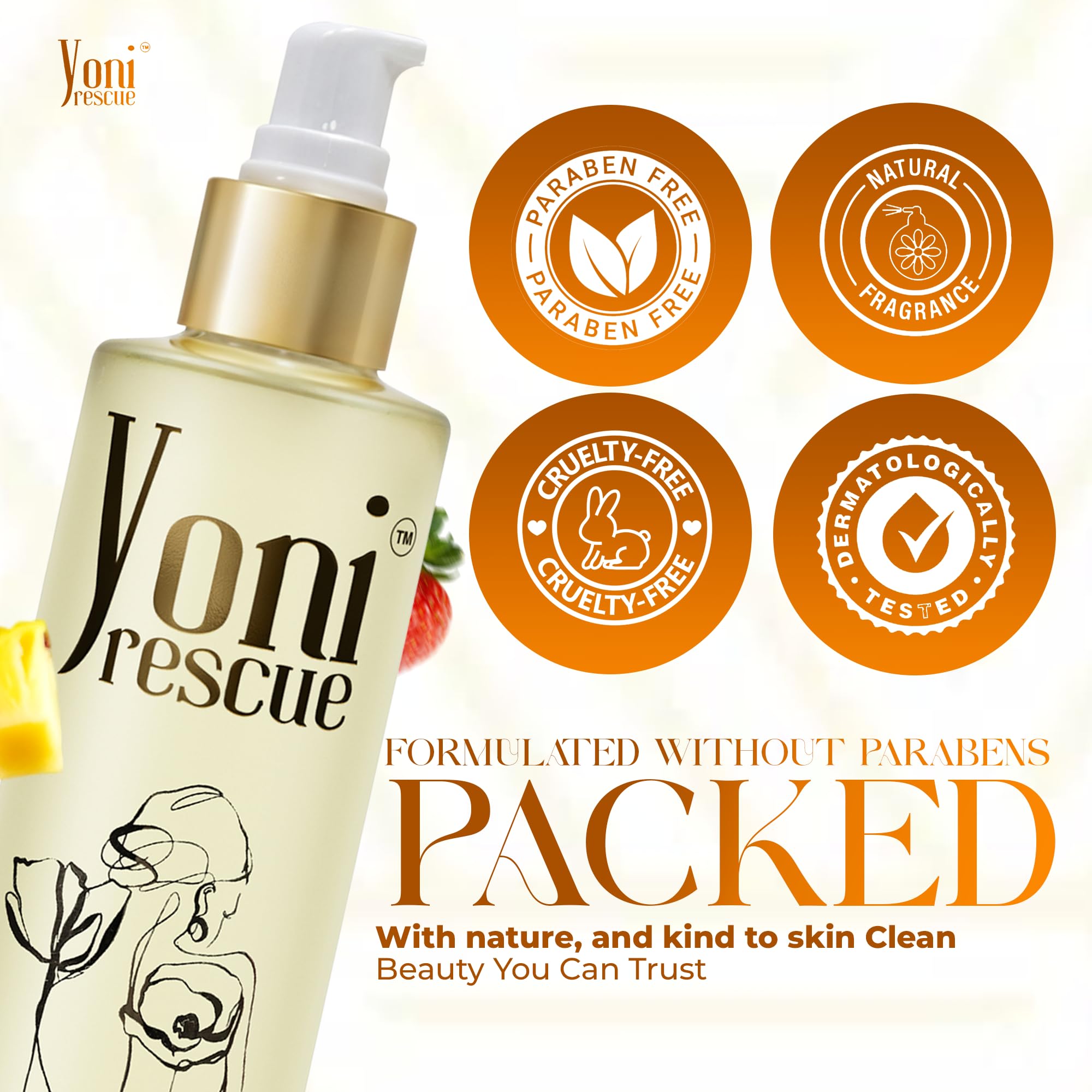 Yoni Rescue 6.76 oz bottle in packaging showcasing value.